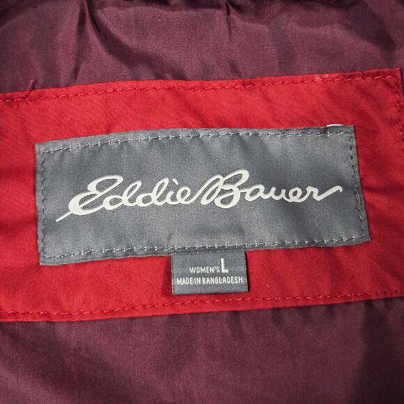 Eddie Bauer EB650 Down Puffer Vest L Red Packable Lightweight Outdoor Jacket - Picture 2 of 10